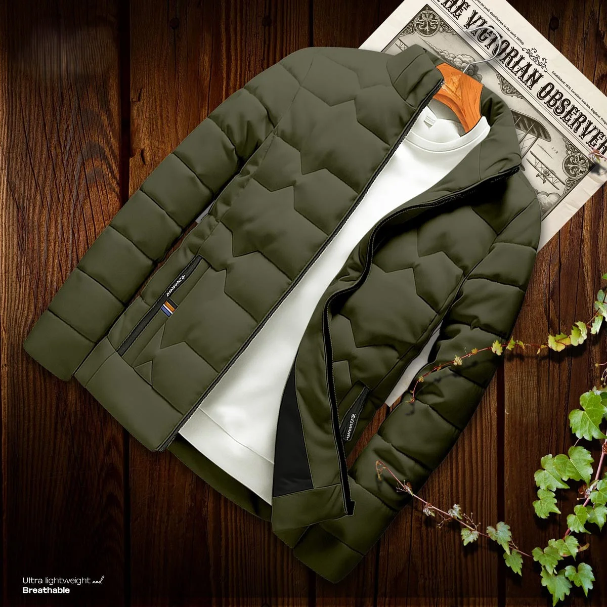 Olive Color High-Quality Padding Jacket for Winter
