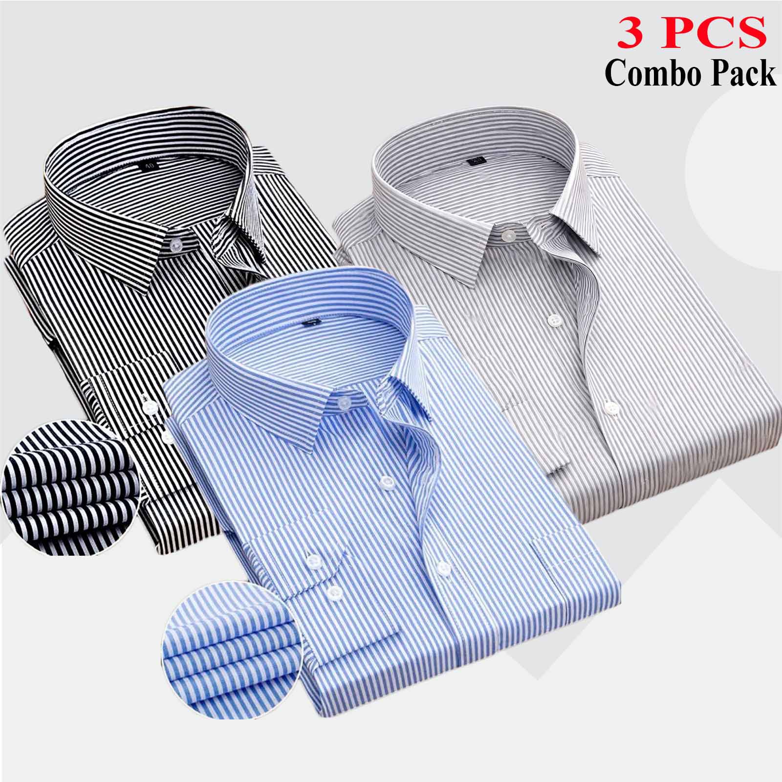 3 Pes Combo Premium Quality Stripe Shirt For Men