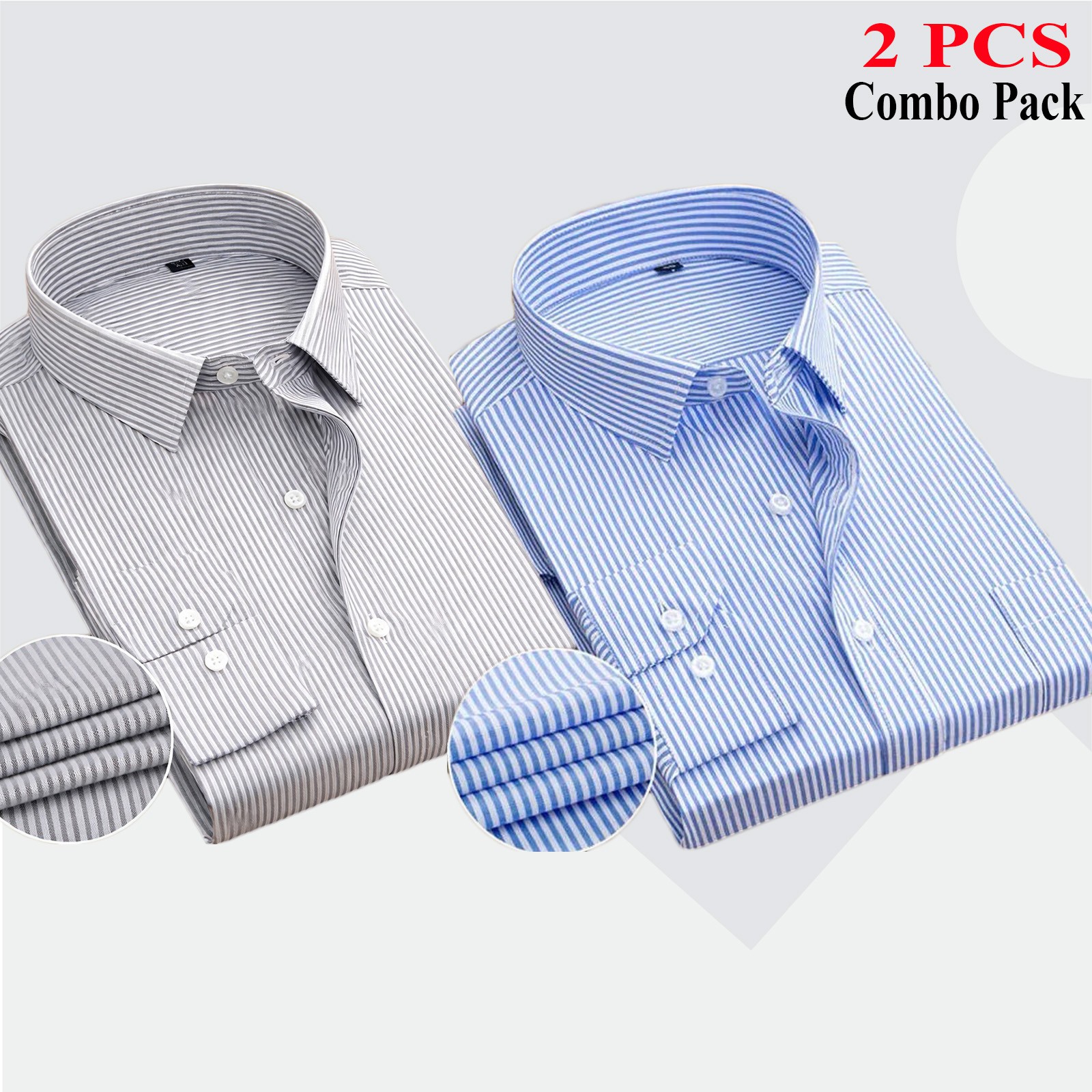 2 Pes Combo Premium Quality Stripe Shirt For Men2