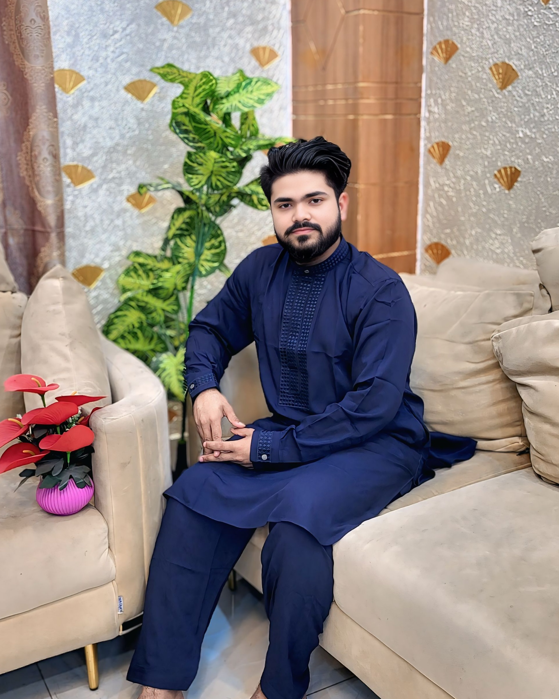 Special Men’s Solid Color Kabli Set Panjabi 1