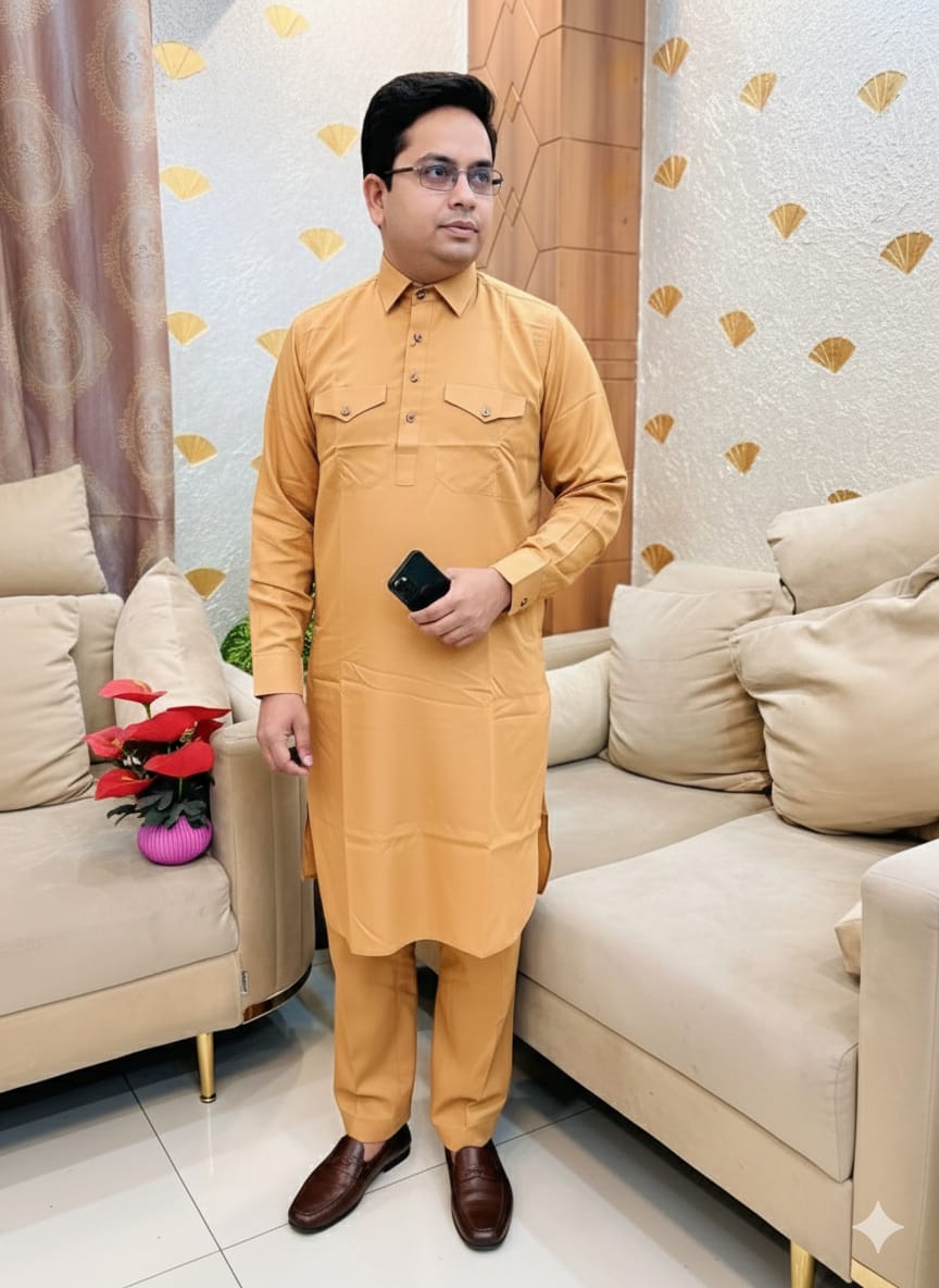 Special Men’s Solid Color Kabli Set Panjabi9